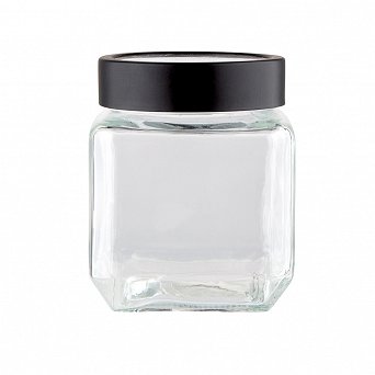 ALTOM DESIGN ozdobny słoiczek szklany na produkty sypkie z czarną pokrywką 500 ml