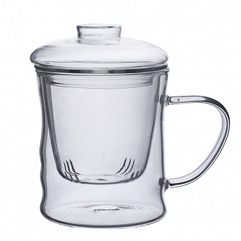ALTOM DESIGN ANDREA szklanka / kubek termiczny ze szklanym zaparzaczem do herbaty 350 ml