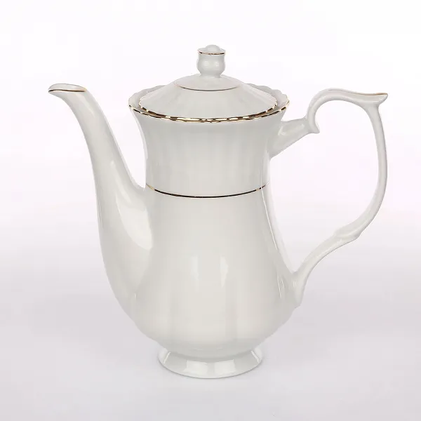 CHODZIEŻ IWONA ZŁOTY PASEK imbryk / dzbanek / czajnik do zaparzania porcelanowy 1,1L