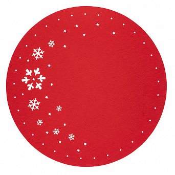 ALTOM DESIGN mata filcowa okrągła śr 38cmdek. śnieżynki czerwona