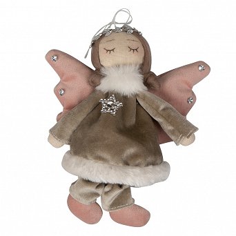ALTOM DESIGN figurka świąteczna anioł 16 cm szary