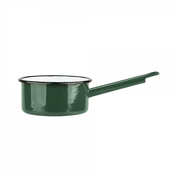 SILESIA RYBNIK rondel emaliowany z trzonkiem 1,0l śr.14cm wys.7cm zieleń