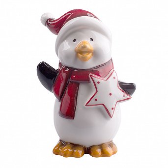 ALTOM DESIGN ozdoba na Boże Narodzenie figurka pingwinek 8x5x11 cm
