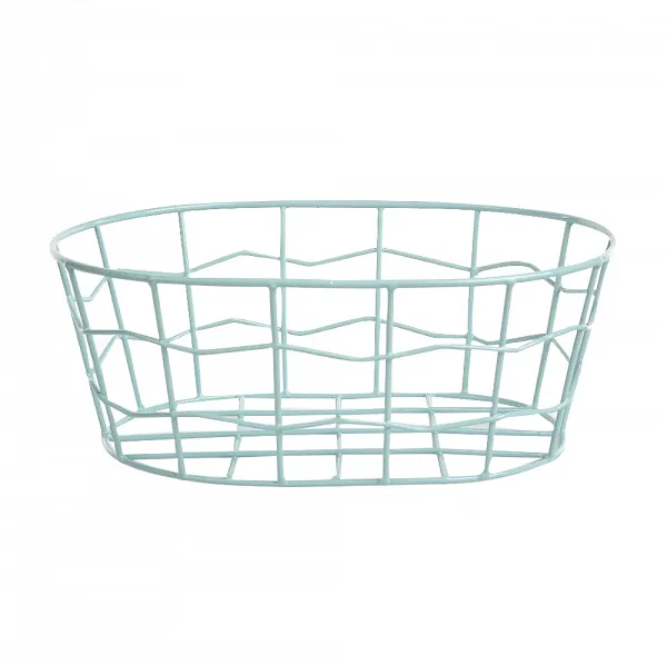 ALTOM DESIGN owalny koszyk metalowy / druciany na owoce 29,5x21x11cm miętowy 