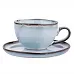 ALTOM DESIGN REACTIVE BLUE porcelanowa filiżanka 200 ml ze spodkiem 15 cm