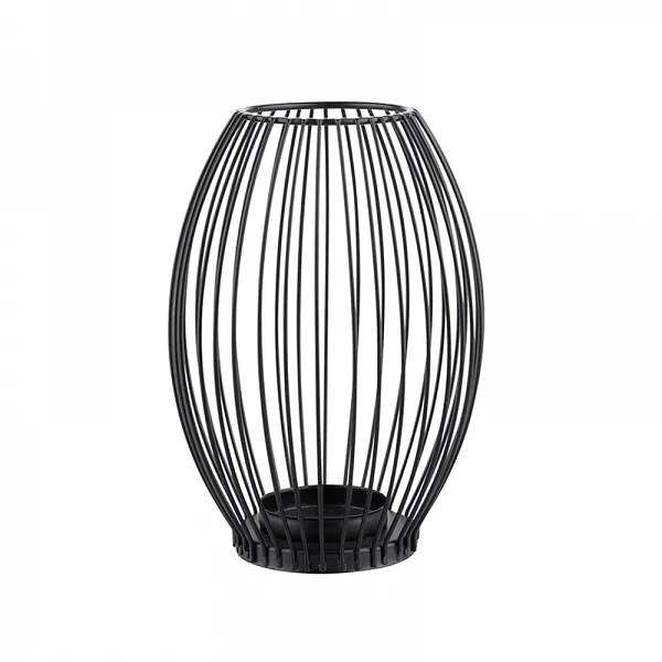 ALTOM DESIGN świecznik metalowy szprosowy 8,5x8,5x18 cm czarny