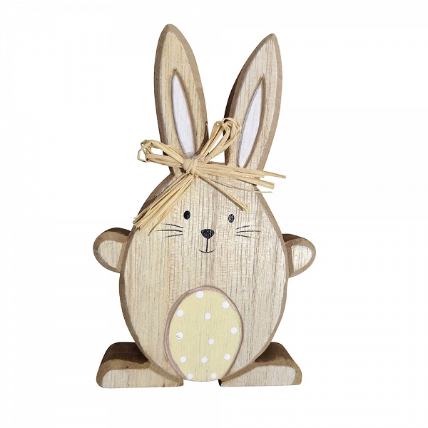 ALTOM DESIGN figurka drewniana ozdoba na Wielkanoc zając z uszami 8x13x2 cm