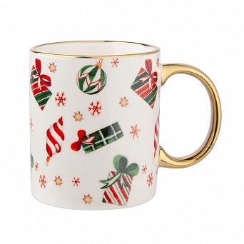 ALTOM DESIGN kubek porcelanowy do kawy i herbaty świąteczny na prezent 300 ml DEK. PREZENTY