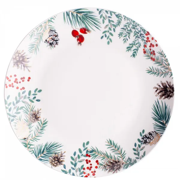 ALTOM DESIGN WONDERLAND talerz deserowy porcelanowy dekoracja święta Boże Narodzenie 20 cm BIAŁY