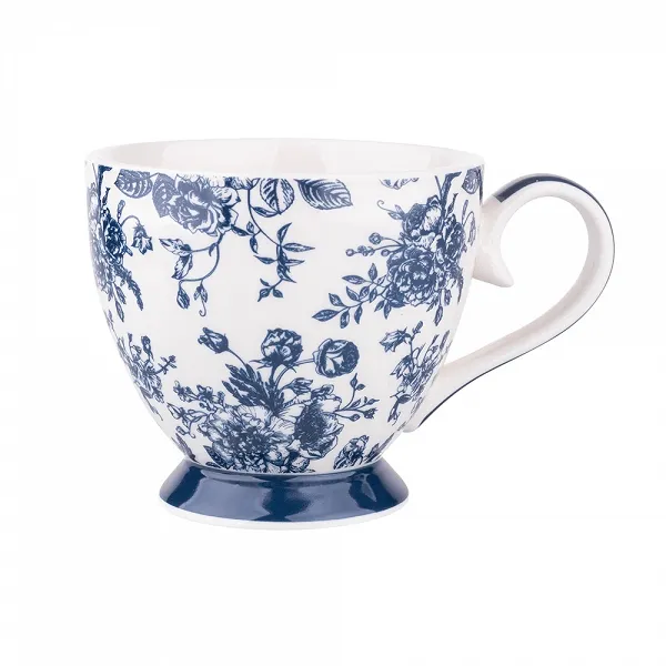 ALTOM DESIGN ELISABETH filiżanka do kawy i herbaty porcelanowa jumbo na stopce 350 m jasna