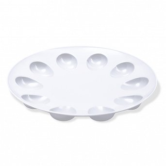 PRACTIC BĄBLE plastikowy talerz na jajka 23 cm biały