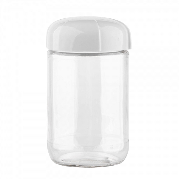 ALTOM DESIGN pojemnik szklany na produkty sypkie z plastikową pokrywką 660 ml szary