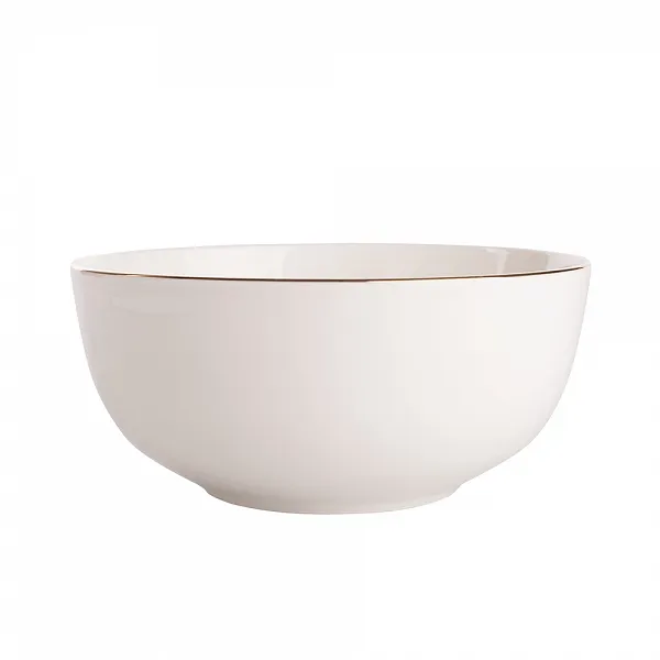 MARIAPAULA ECRU NOVA ZŁOTA LINIA salaterka / miska porcelanowa okrągła 19cm