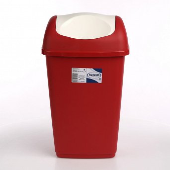 TONTARELLI GRACE kosz na śmieci z uchylną pokrywą do łazienki i biurka 9l czerwony