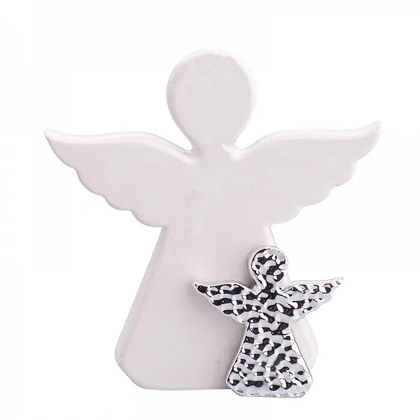 ALTOM DESIGN ozdoba na Boże Narodzenie figurka aniołek biała 11x3,5x11 cm