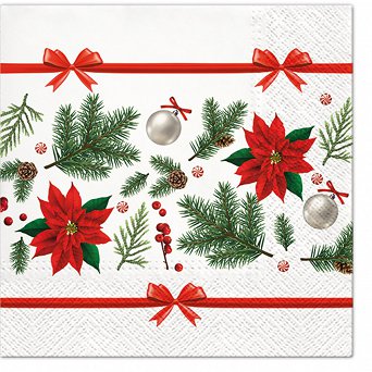 AKU komplet 20 serwetek papierowych na Boże Narodzenie 33x33cm, dek. ozdoby świąteczne