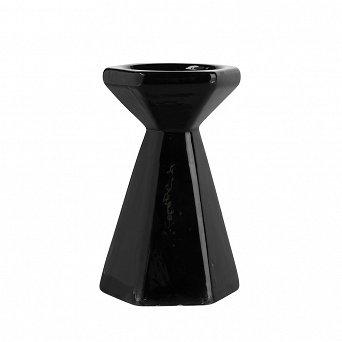 ALTOM DESIGN świecznik stożkowy czarny 8,5x8,5x13 cm