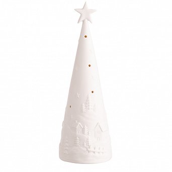 ALTOM DESIGN ozdoba na Boże Narodzenie figurka porcelanowa choinka oświetlenie LED 8,5x8,5x20,5 cm