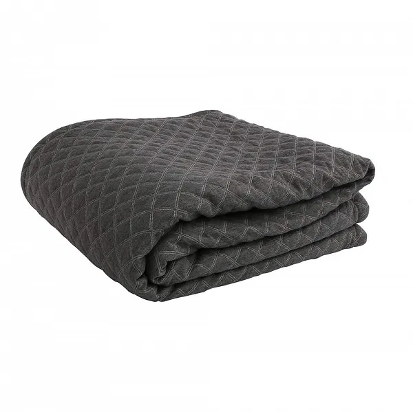 ALTOM DESIGN miękki koc / pled 130x160cm wzór pikowane romby szary