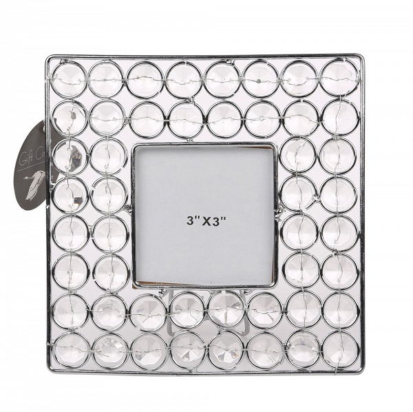 ALTOM DESIGN ramka na zdjęcia kwadratowa z dekoracyjnymi kryształkami 16,5cm