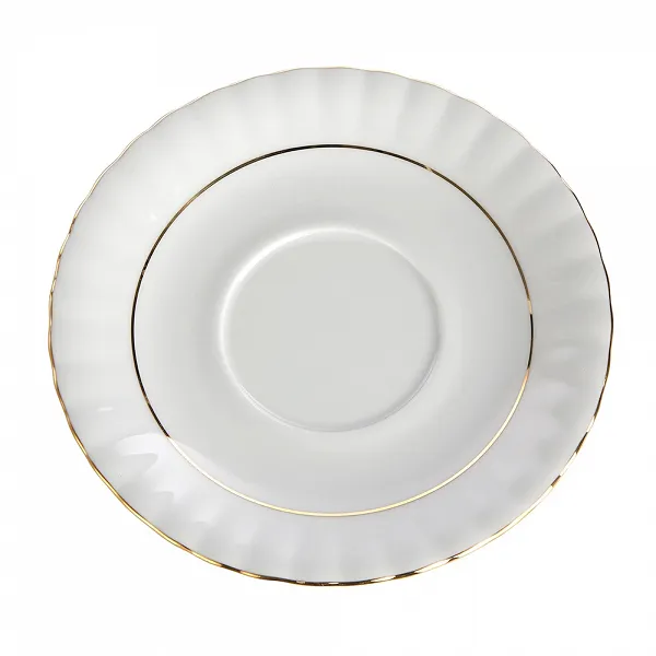 CHODZIEŻ IWONA ZŁOTY PASEK spodek porcelanowy pod bulionówkę / filiżankę 17cm