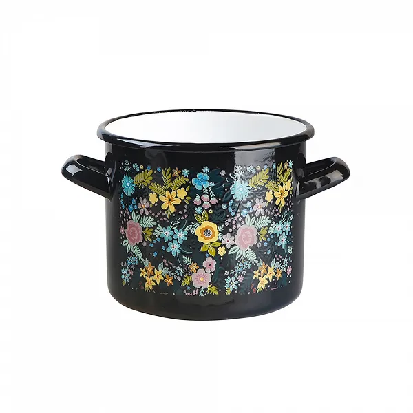 SILESIA RYBNIK DREAM GARDEN garnek emaliowany 1,5l 14x11cm czarny