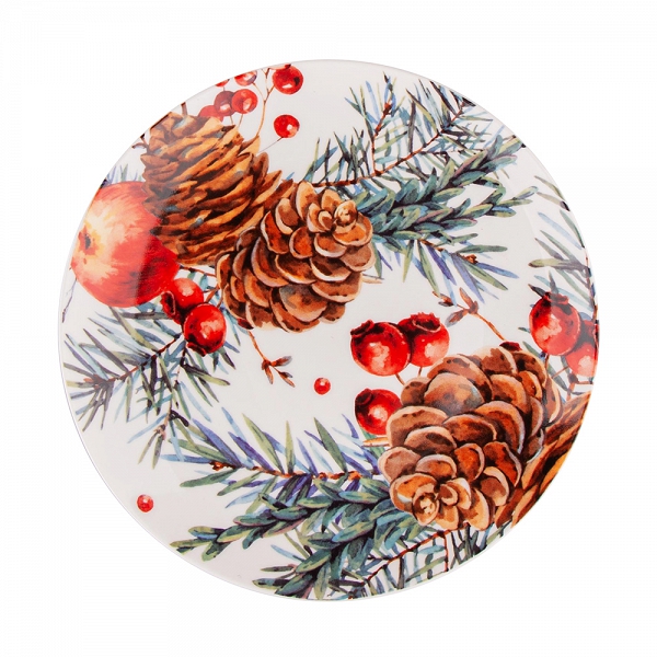 ALTOM DESIGN CRANBERRY talerz deserowy porcelanowy świąteczny wzór 20 cm