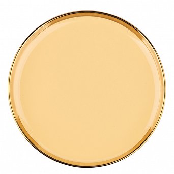 ALTOM DESIGN AURORA GOLD talerz deserowy porcelanowy 20 cm WANILIOWY