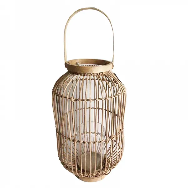 ALTOM DESIGN latarenka rattanowa / lampion z uchwytem 24x41 cm