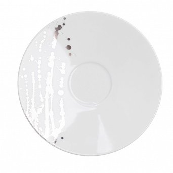 KAROLINA SPLENDOR talerz spodek 16cm biały platyna