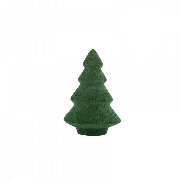 ALTOM DESIGN ozdoba na Boże Narodzenie figurka choinka z welurowym wykończeniem zielona 5,5x5,5x13 cm
