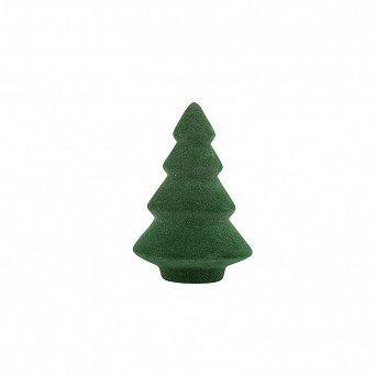 ALTOM DESIGN ozdoba na Boże Narodzenie figurka choinka z welurowym wykończeniem zielona 5,5x5,5x13 cm