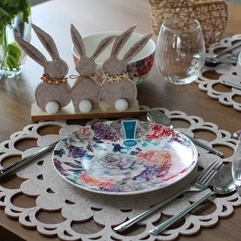 ALTOM DESIGN NEW BONE CHINA  Talerz deserowy 20 CM Liliowy bez