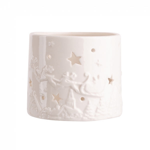 ALTOM DESIGN ozdoba na Święta Boże Narodzenie świecznik porcelanowy na tealight 7,5x7,5x7 cm