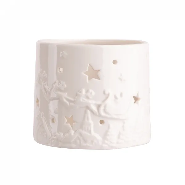 ALTOM DESIGN ozdoba na Święta Boże Narodzenie świecznik porcelanowy na tealight 7,5x7,5x7 cm