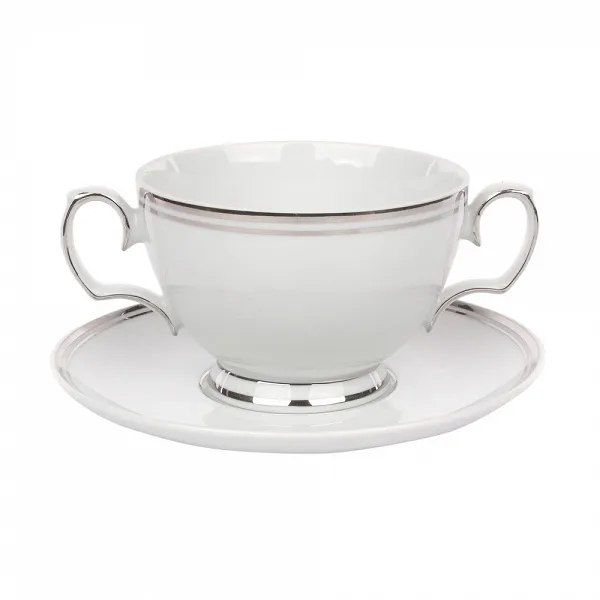 MARIAPAULA PLATYNOWA LINIA zestaw porcelanowy do bulionu na 6 osób 350ml/17cm
