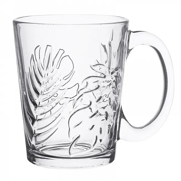 ALTOM DESIGN LEON kubek szklany / szklanka z uchem 300 ml DEK. TROPIC