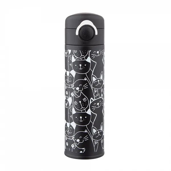 ALTOM DESIGN ZWIERZAKI termos nierdzewny 320 ml czarny kot