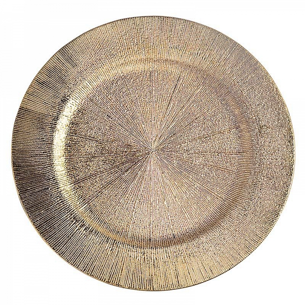 ALTOM DESIGN podkładka pod talerz na stół złota karbowana śr. 33 cm
