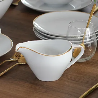 MARIAPAULA MODERNA GOLD sosjerka porcelanowa złote zdobienia 450ml