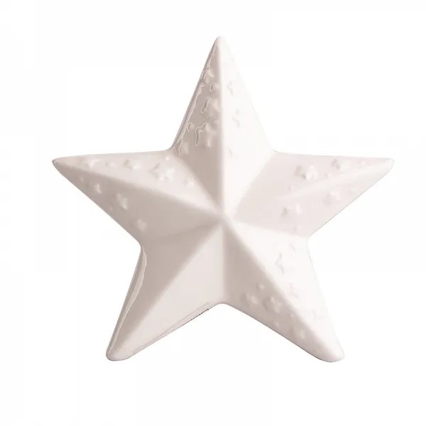 ALTOM DESIGN figurka na Boże Narodzenie ozdoba świąteczna porcelanowa gwiazdka wytłaczana 13x5,5x12 cm