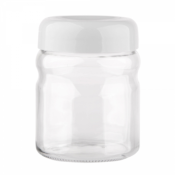 ALTOM DESIGN pojemnik szklany na produkty sypkie z plastikową pokrywką 900ml szary