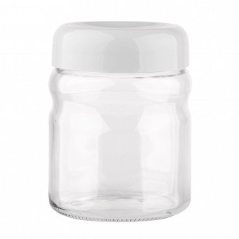 ALTOM DESIGN pojemnik szklany na produkty sypkie z plastikową pokrywką 900ml szary