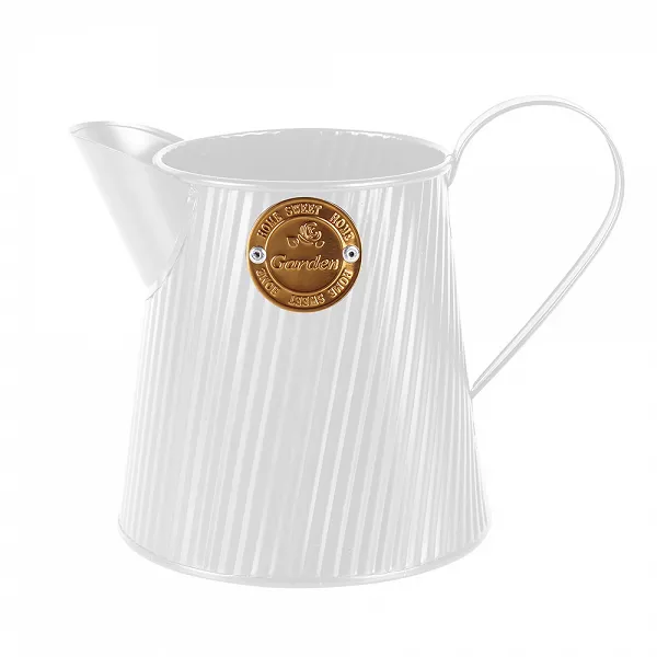 ALTOM DESIGN dzbanek konewka metalowa z uchwytem dekoracyjna 10,5x14cm biała