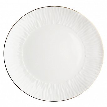MARIAPAULA NATURA ZŁOTA LINIA talerz obiadowy porcelanowy okrągły płytki 28cm