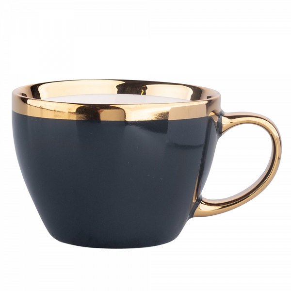 ALTOM DESIGN AURORA GOLD duża filiżanka porcelanowa do kawy i herbaty 300 ml CIEMNY GRANAT