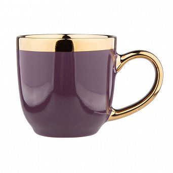 ALTOM DESIGN AURORA GOLD kubek porcelanowy do kawy i herbaty 300 ml FIOLET