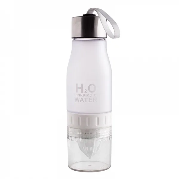 ALTOM DESIGN bidon plastikowy z wyciskaczem do cytrusów 650ml biały