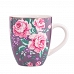 ALTOM DESIGN CHARLOTTA kubek do kawy i herbaty porcelanowy baryłka w kwiaty 300 ml fioletowy
