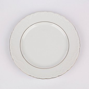 ĆMIELÓW ROCOCO ZŁOTY PASEK talerz obiadowy porcelanowy 25cm